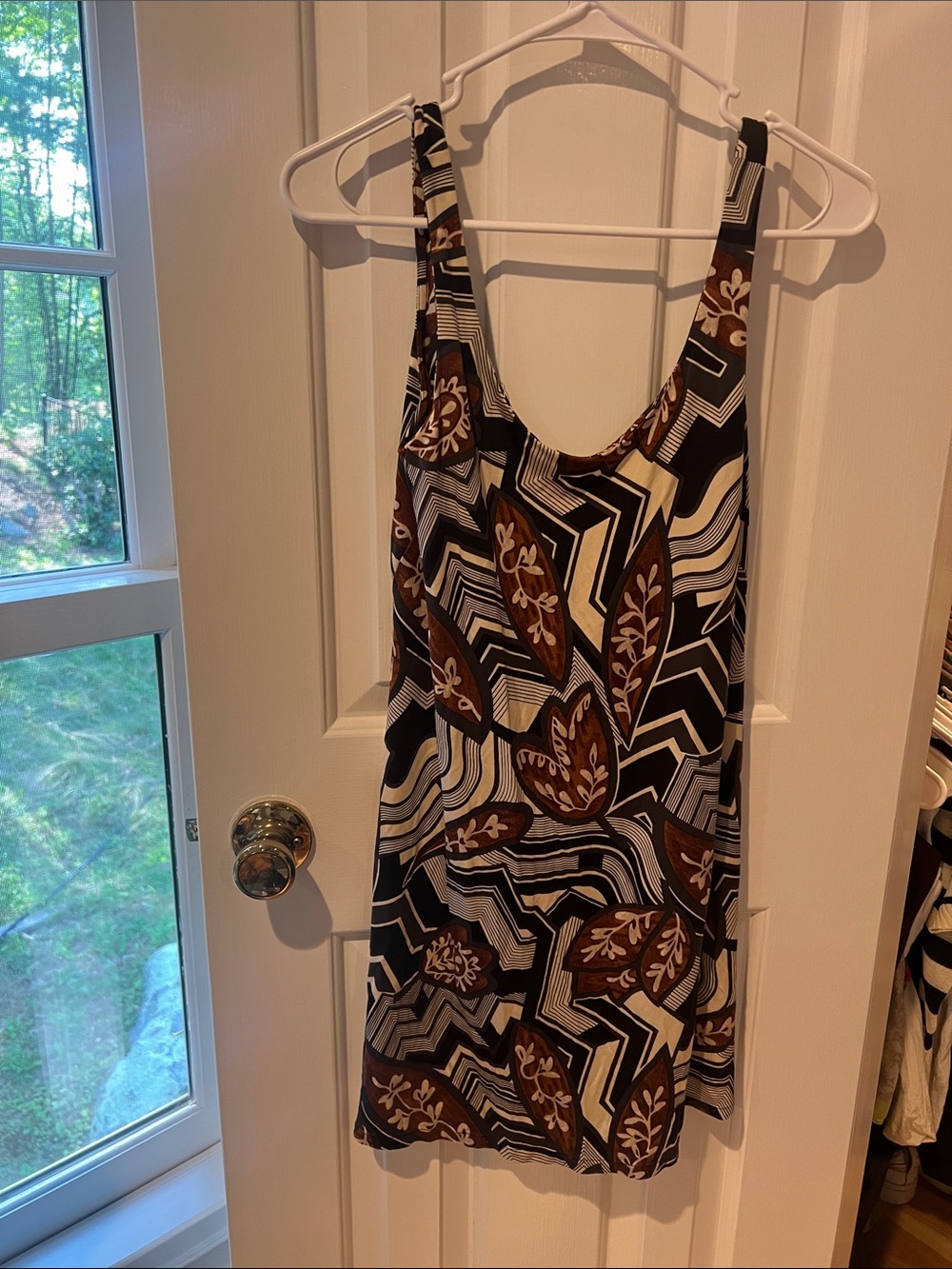 Ali Ro Black, Brown & White Printed Mini Dress